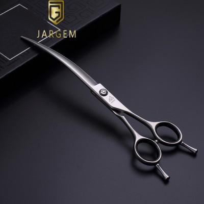 Jargem Professional dogs hair cleaning scissors 7.5 inch groomer shears pet grooming curved scissors