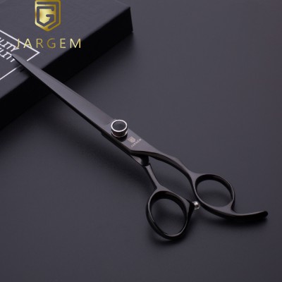 Black coated dog hair cutting scissors 7.5 inch groomer cleaning tools diamond pet grooming scissors