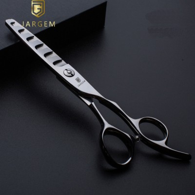 Professional Japan 440C steel barber scissors 6 inch chunky scissors hair thinning scissors with 6 teeth